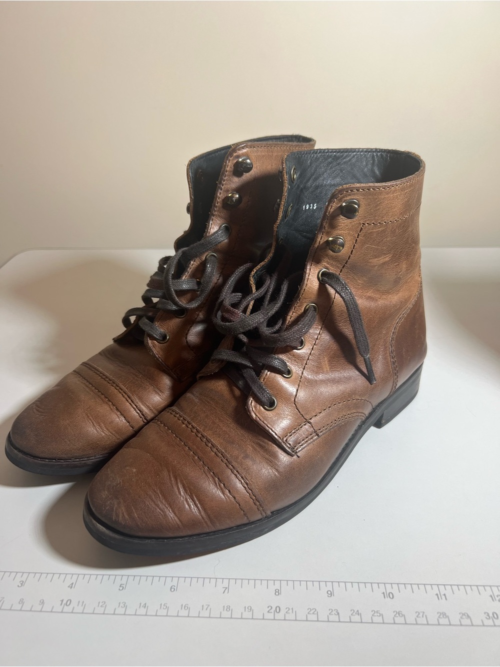 Thursday Boot Company Brown Leather Lace-Up Ankle Boots
